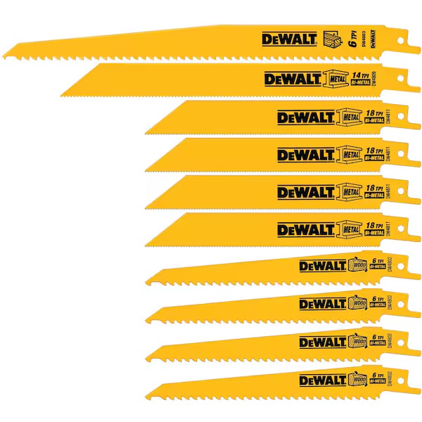Metal Saw Reciprocating - 10-delige bimetaal reciprozaagbladset met koffer