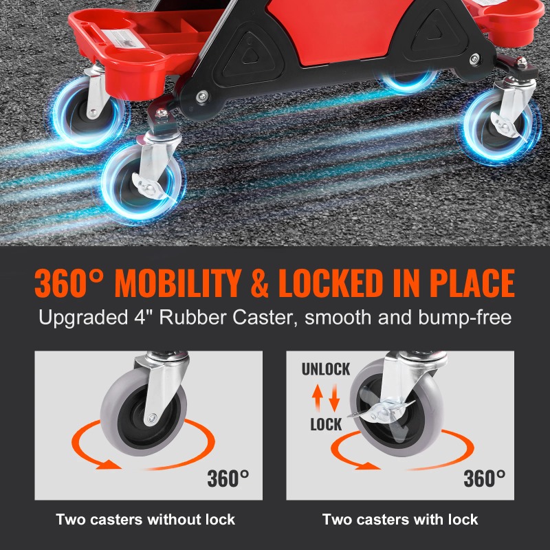 Rolbare monteursstoel 300 LBS  - Garage Creeper Roller recensie en prijs